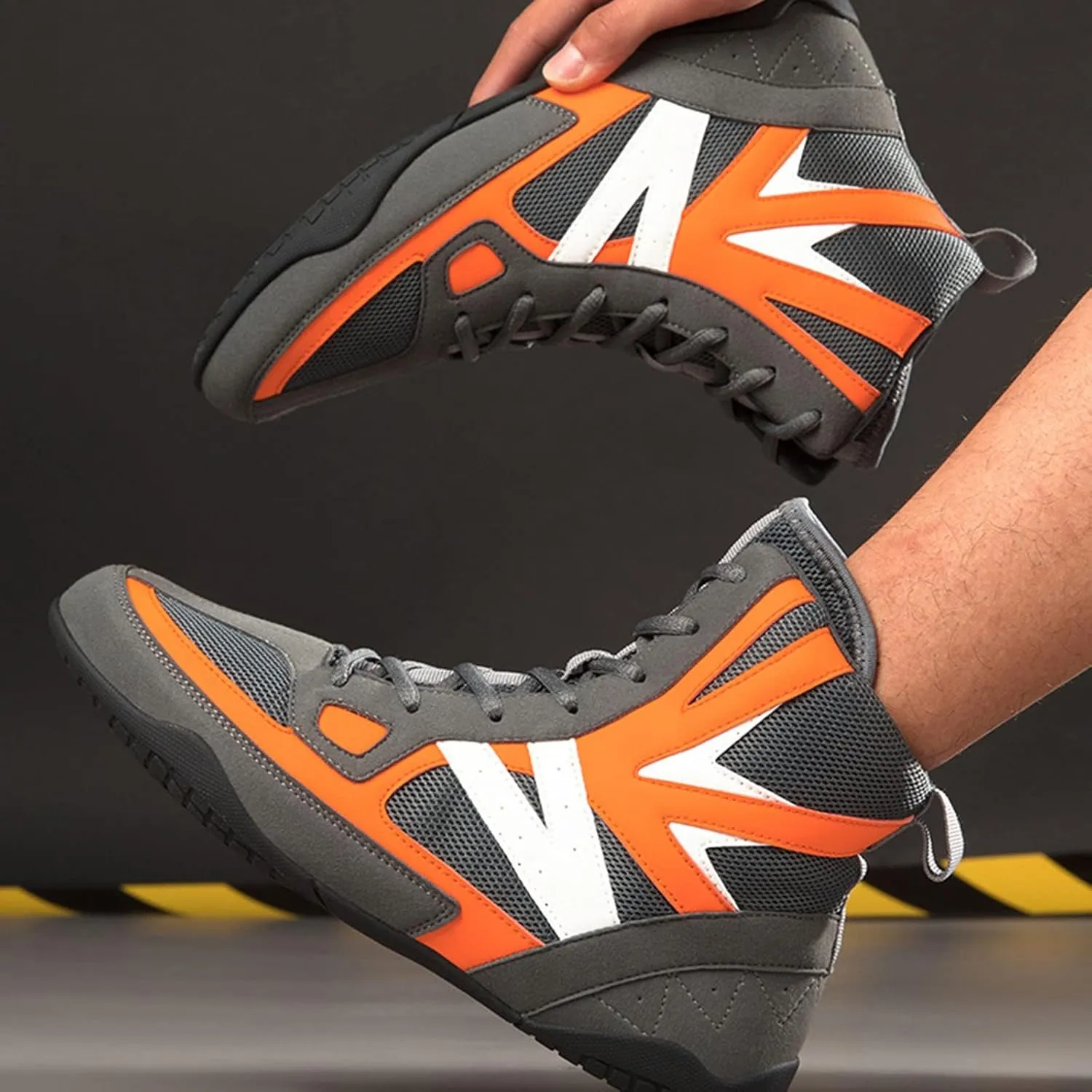 Boxing Shoes Men Deep Squat Shoes Wrestling Shoes Combat Boxers Trainer Breathable Boxing Boots Wrestling Shoes for Men (Color : A, Size : 5.5 Women/4 Men)