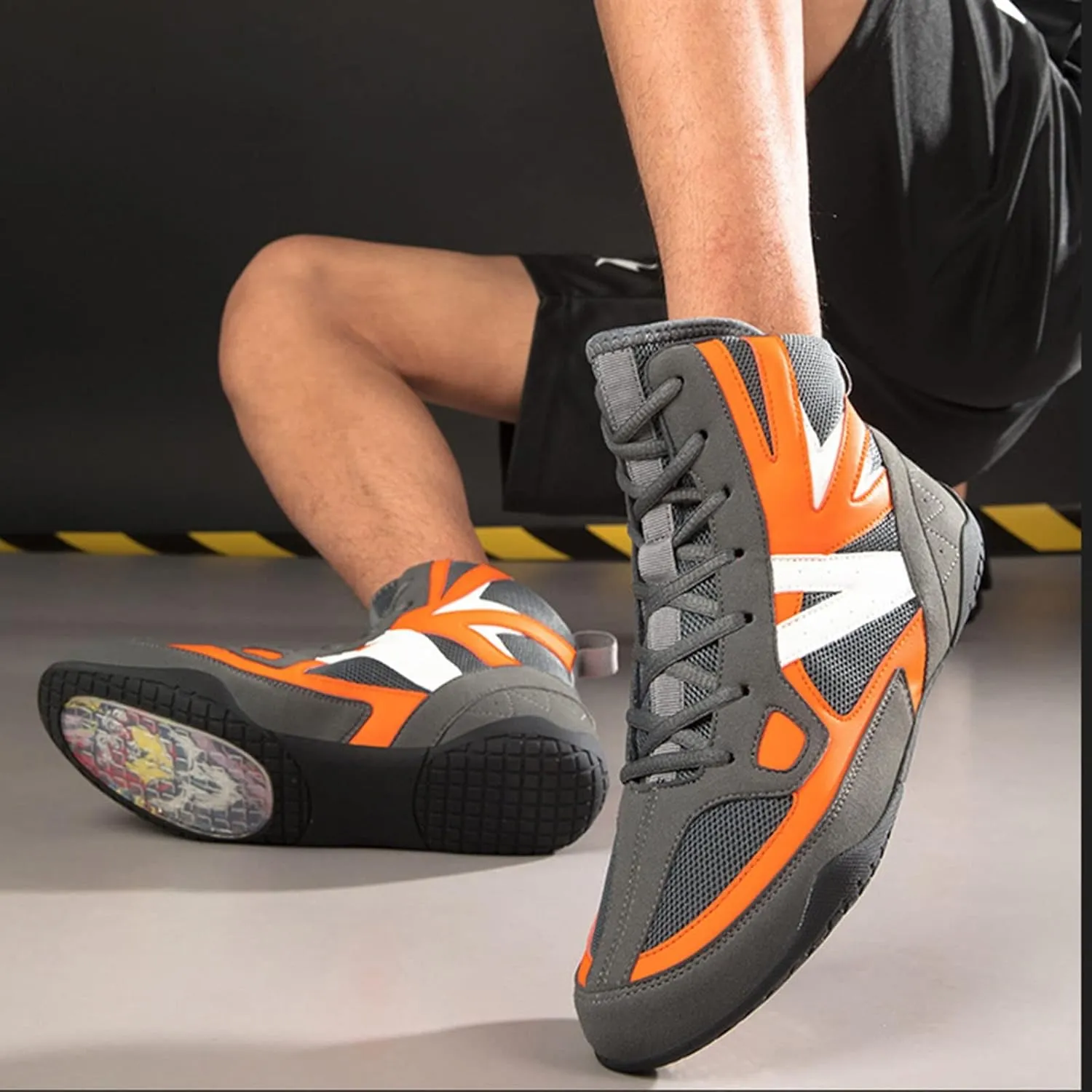Boxing Shoes Men Deep Squat Shoes Wrestling Shoes Combat Boxers Trainer Breathable Boxing Boots Wrestling Shoes for Men (Color : A, Size : 5.5 Women/4 Men)