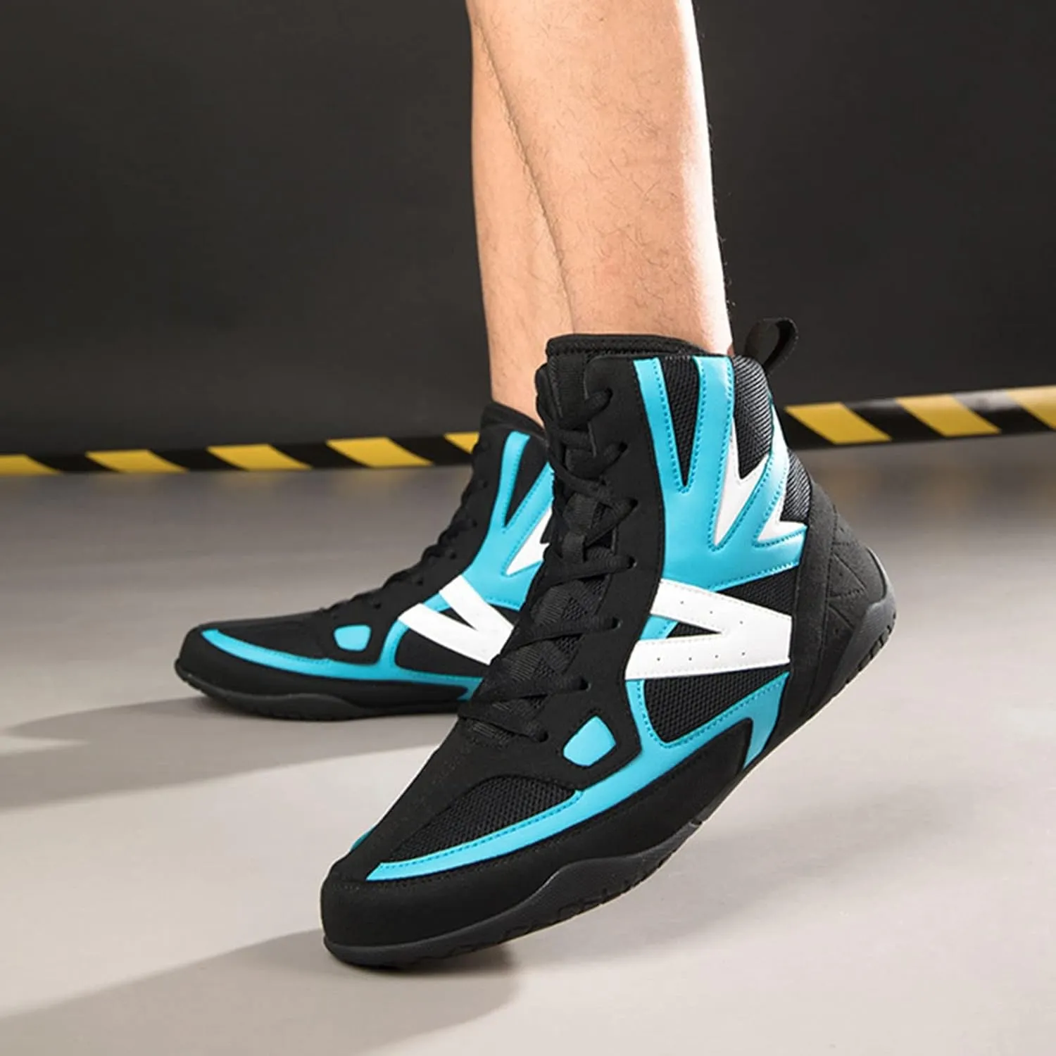 Boxing Shoes Men Deep Squat Shoes Wrestling Shoes Combat Boxers Trainer Breathable Boxing Boots Wrestling Shoes for Men (Color : A, Size : 5.5 Women/4 Men)
