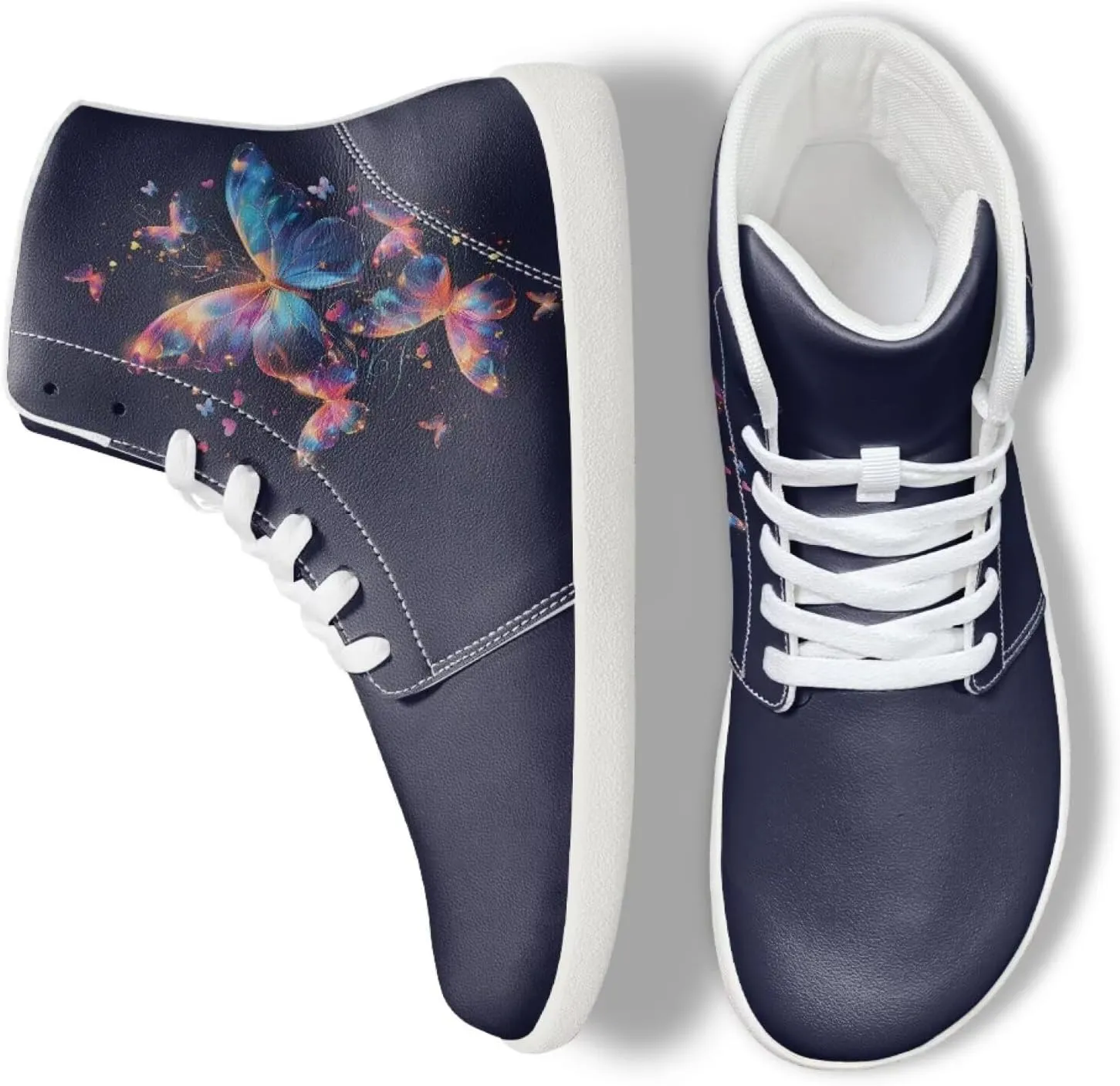 Butterfly Dragonfly Print High Tops Running Sneakers for Women Men Fitness Ankle Support Shoes