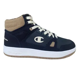 Champion scarpa casual alta da bambino con laccio elastico e velcro alla caviglia S32718 BS501 blu-bianco