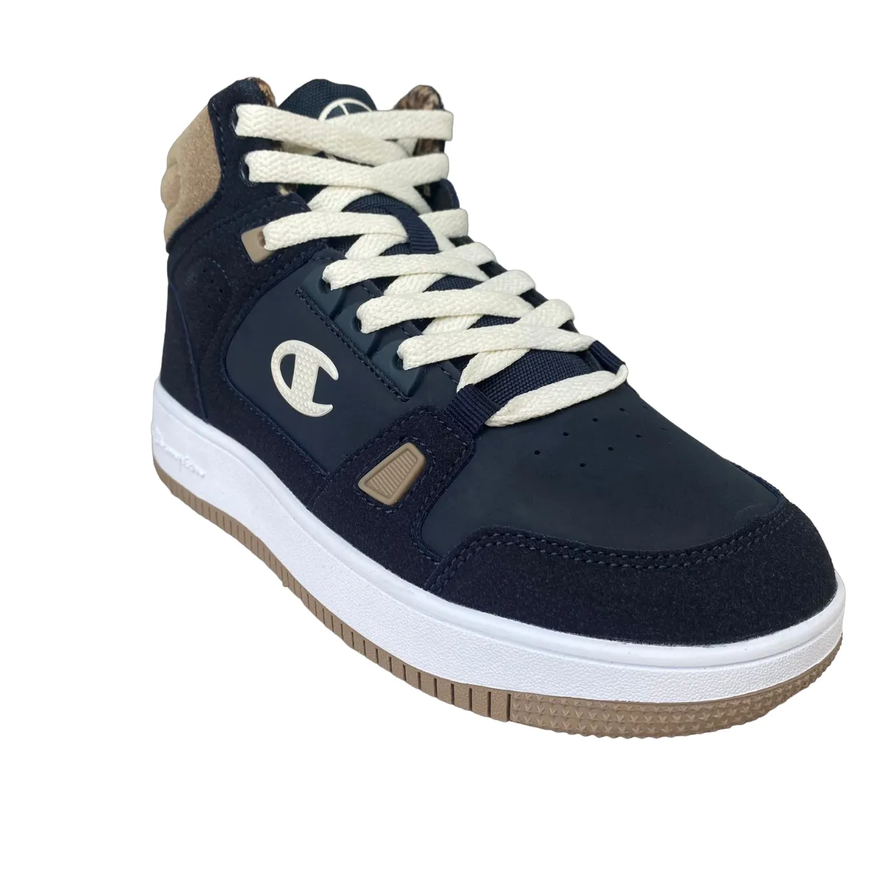 Champion scarpa casual alta da bambino con laccio elastico e velcro alla caviglia S32718 BS501 blu-bianco