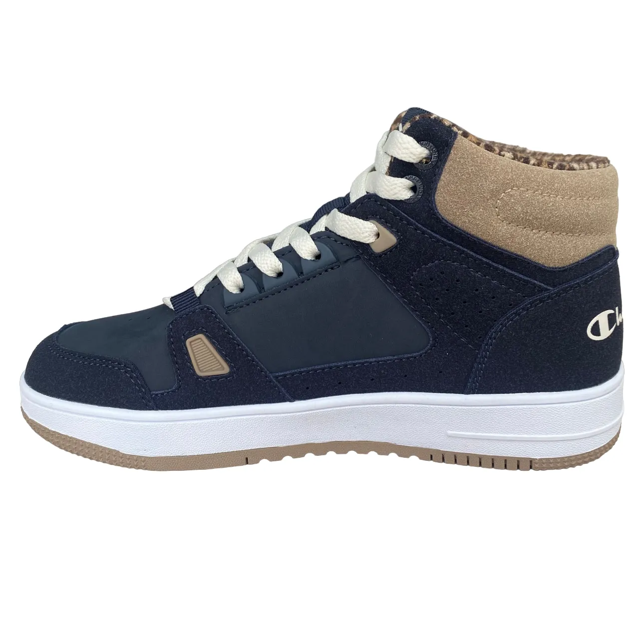Champion scarpa casual alta da bambino con laccio elastico e velcro alla caviglia S32718 BS501 blu-bianco
