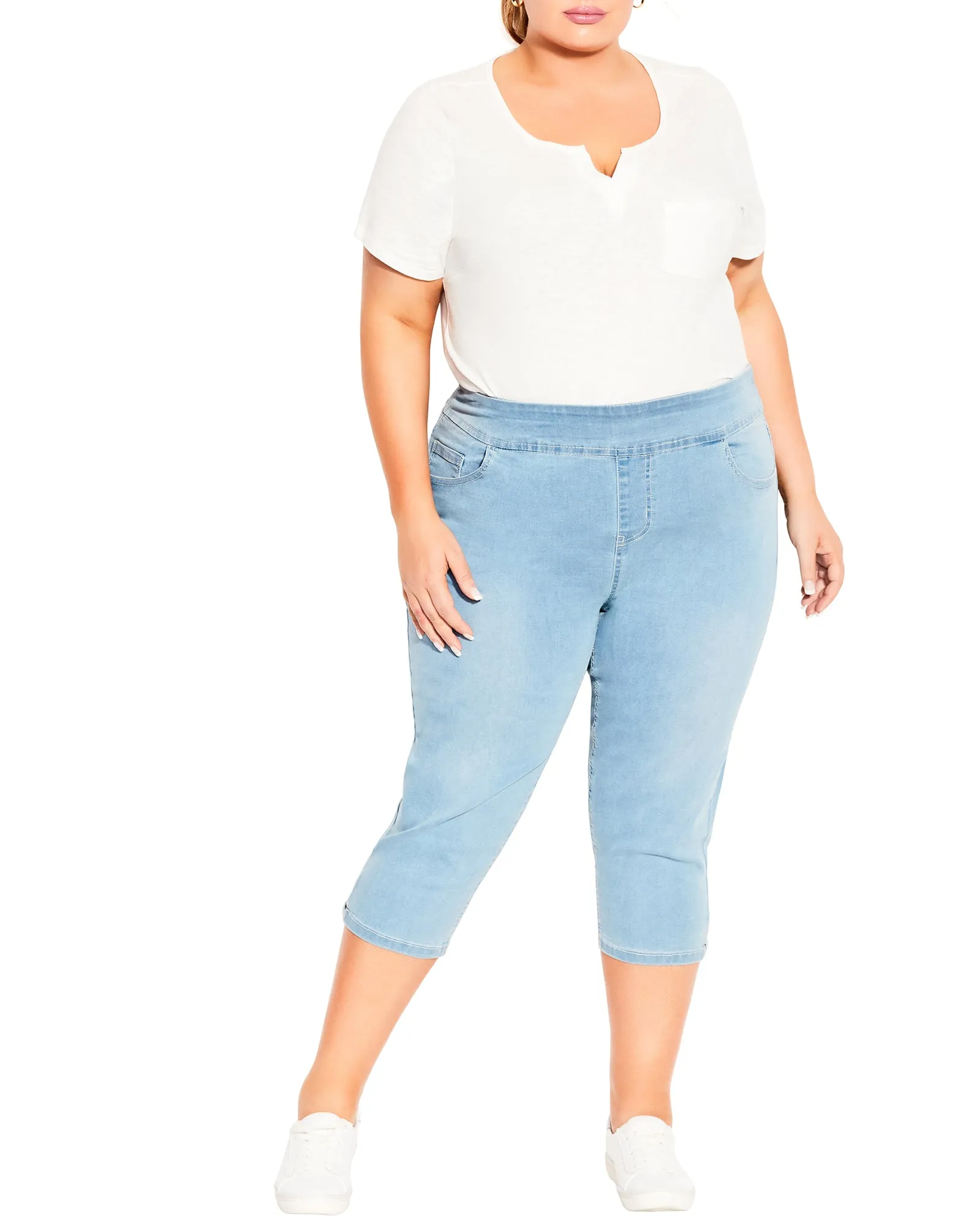 Isabella Lattice Hem Jeans | Light Wash