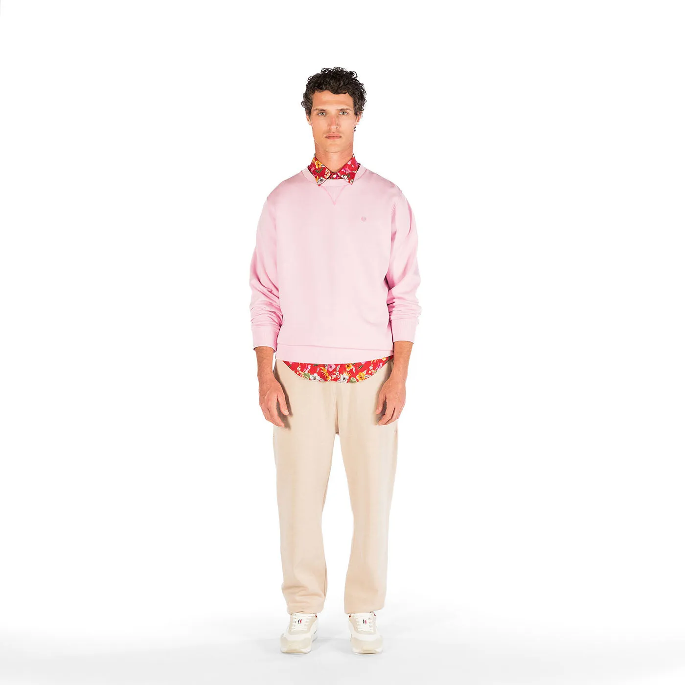 Jogging en molleton beige chiné