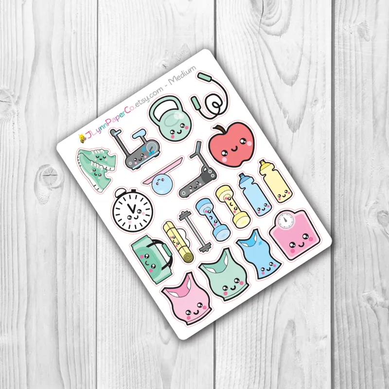 Kawaii Fitness Stickers | AL001