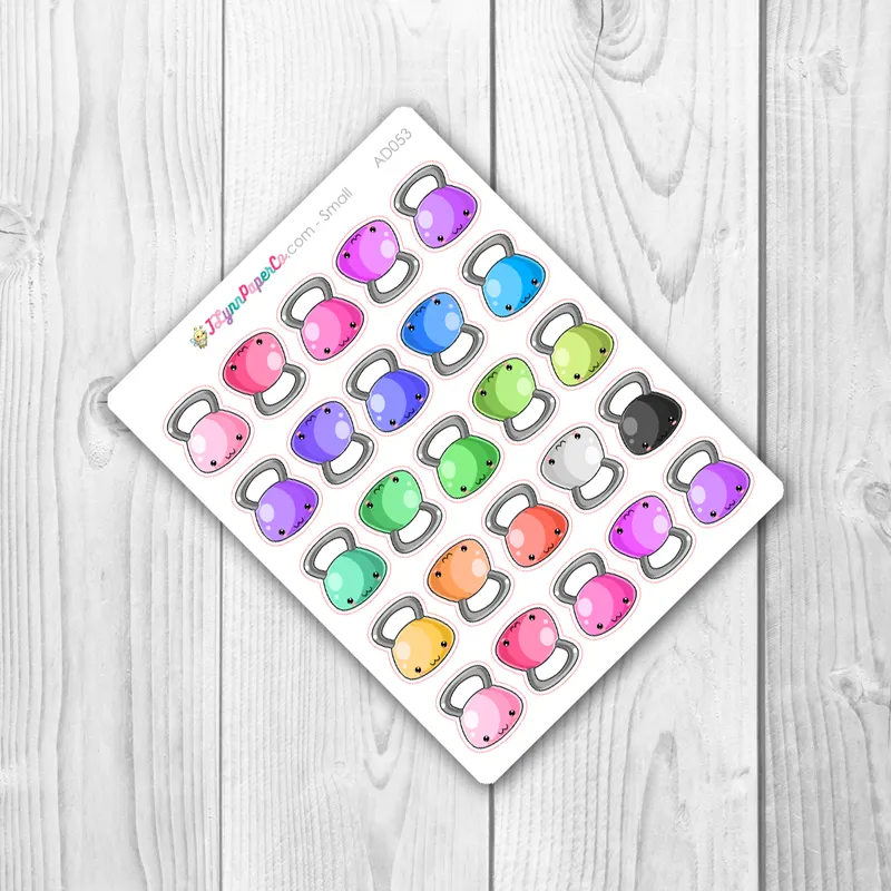 Kawaii Kettle-bell Deco Stickers | AD053