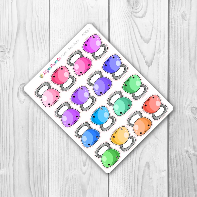 Kawaii Kettle-bell Deco Stickers | AD053