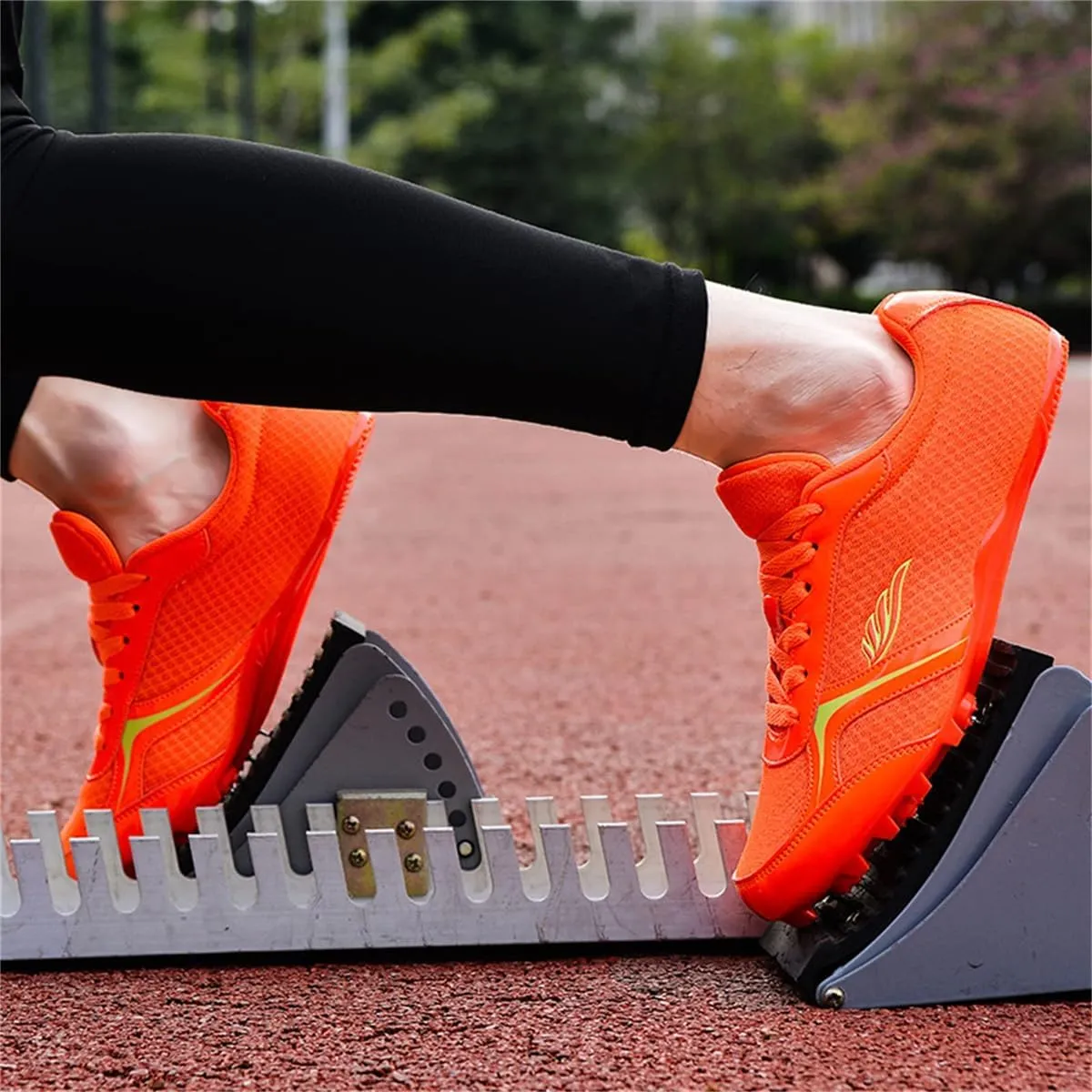 Mens Womens Jumping Hurdling Shoes, Non-Slip Track and Field Sneakers Professional Running Spikes Race Shoes