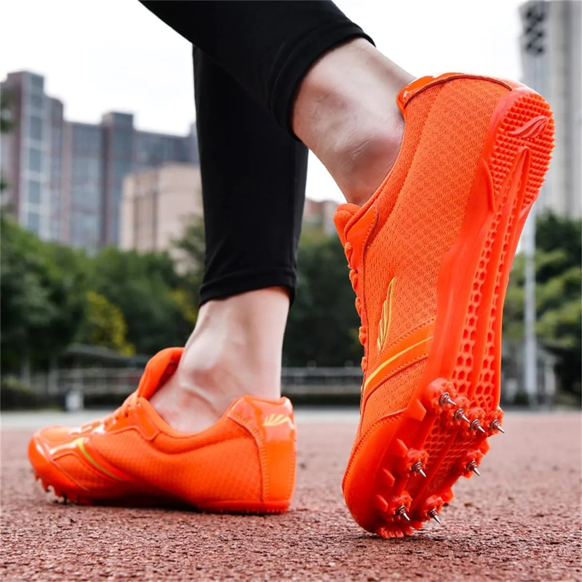 Mens Womens Jumping Hurdling Shoes, Non-Slip Track and Field Sneakers Professional Running Spikes Race Shoes