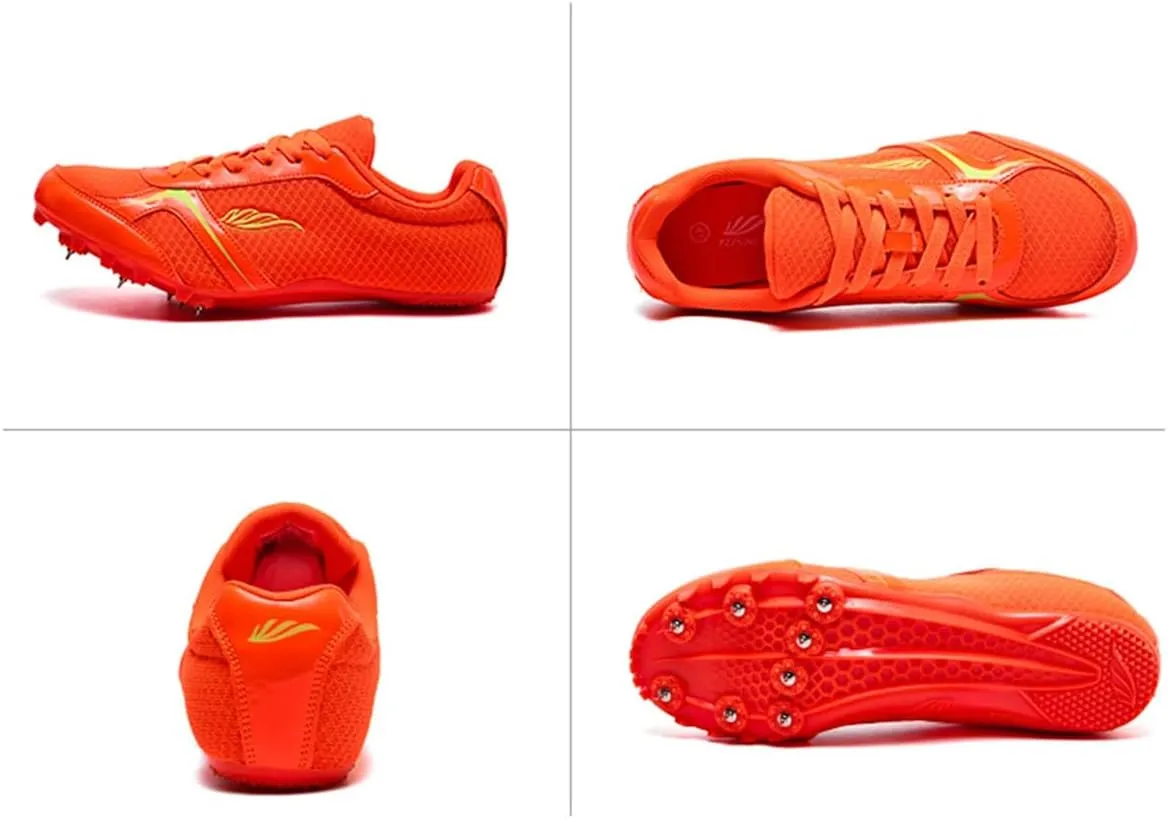 Mens Womens Jumping Hurdling Shoes, Non-Slip Track and Field Sneakers Professional Running Spikes Race Shoes