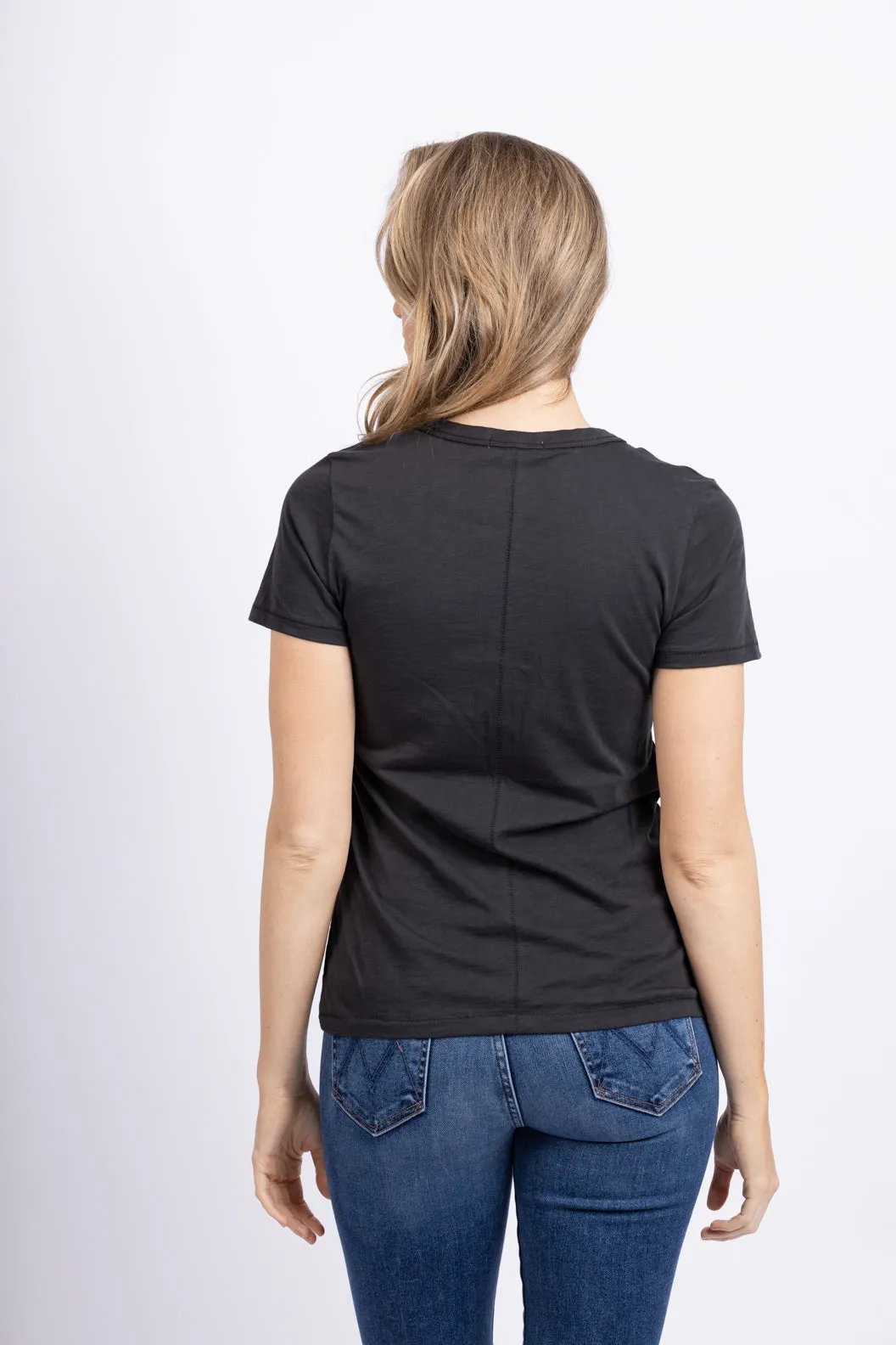 Rag & Bone The Slub Vee Tee in Black