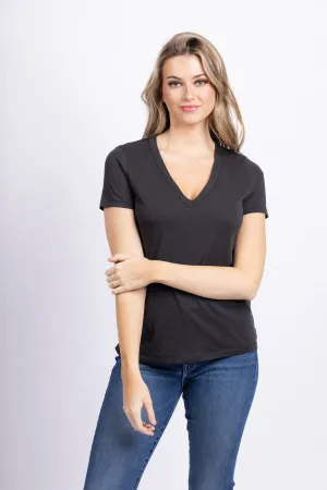 Rag & Bone The Slub Vee Tee in Black