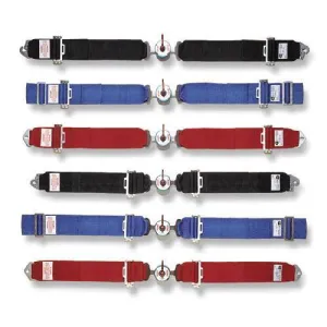 Simpson 55" Camlock Lap Belt - Wrap Around Mount - Pull Down Adjust - Red