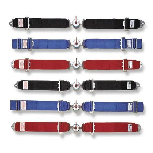 Simpson 55" Camlock Lap Belt - Wrap Around Mount - Pull Down Adjust - Red