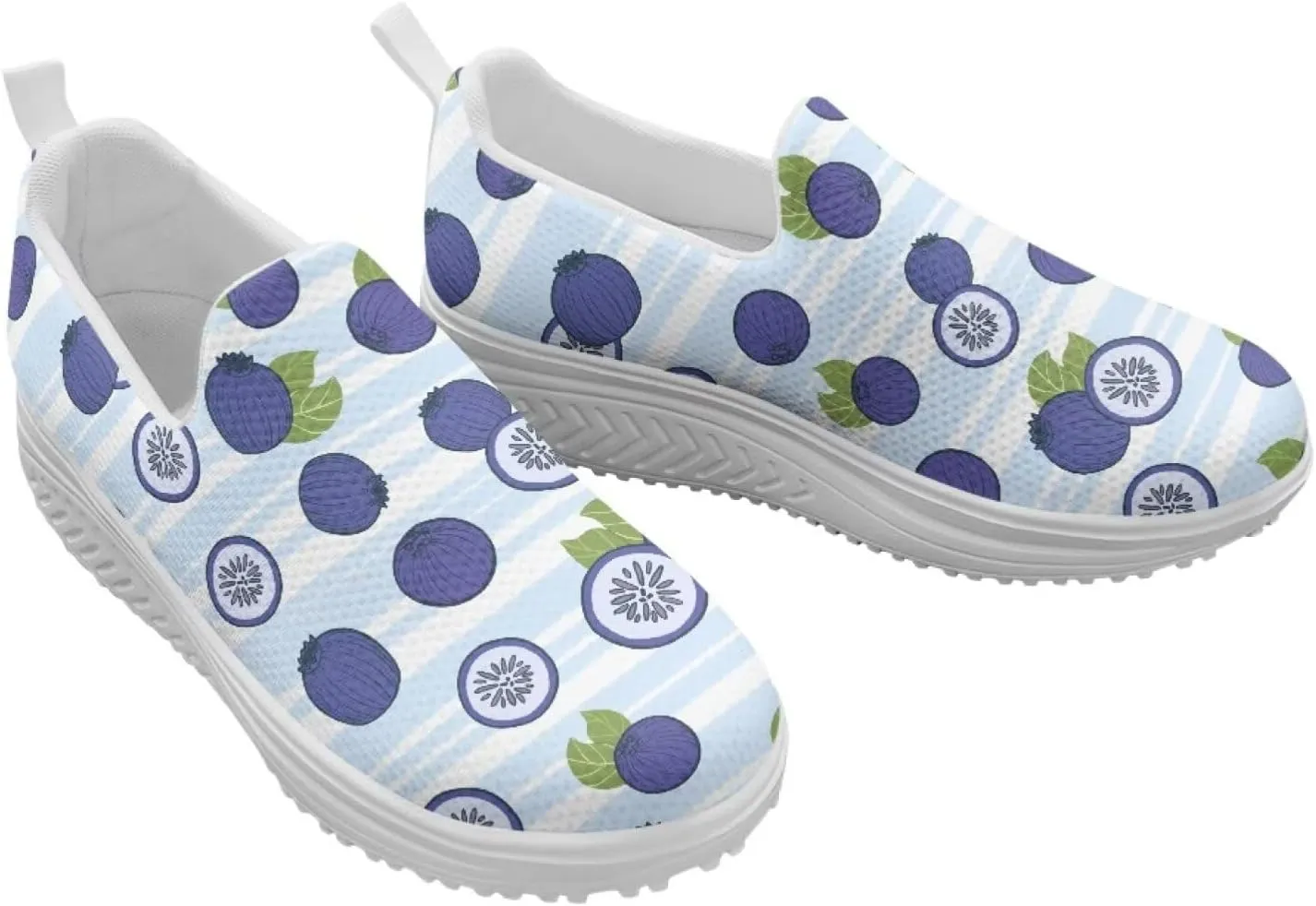 Womens Platform Loafers Ladies Jogging Shoes Fruits Print Anti Slip Fashion Sneakers Gym Fitness Walking